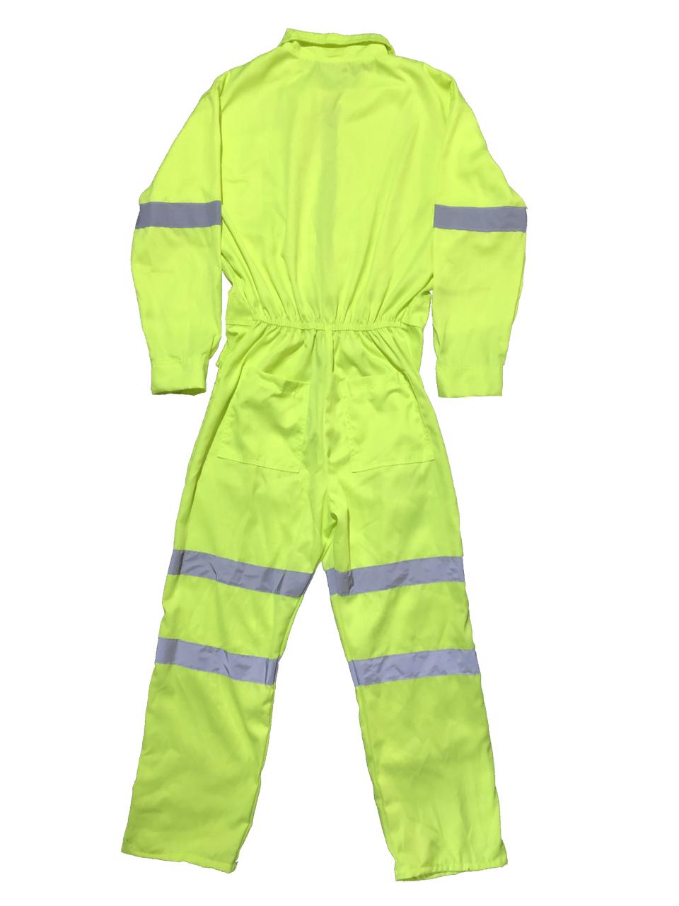 Overol para trabajo industrial con reflejantes tono amarillo neon
