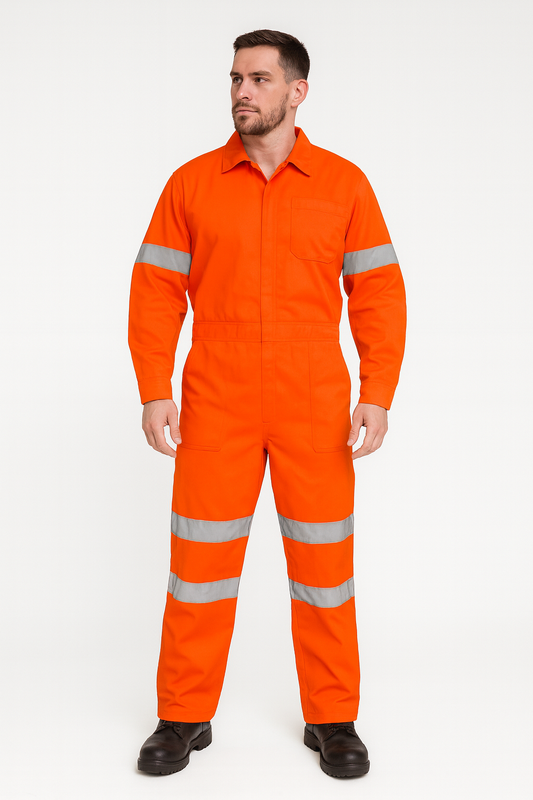 Overol para trabajo tono naranja