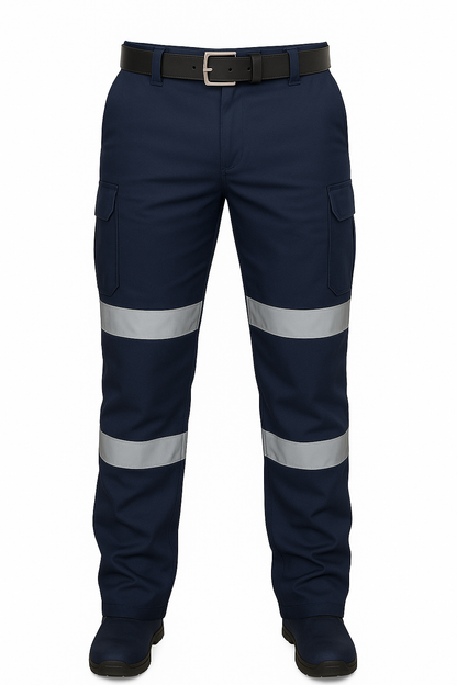 Pantalon industrial tipo cargo con reflejantes