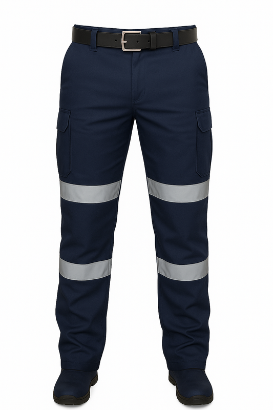 Pantalon industrial tipo cargo con reflejantes