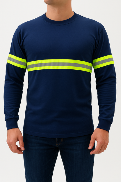 Playera manga larga con reflejante
