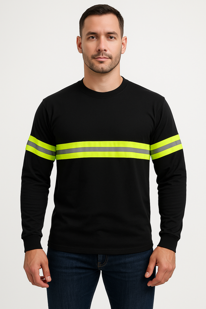 Playera manga larga con reflejante