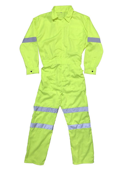 Overol para trabajo industrial con reflejantes tono amarillo neon