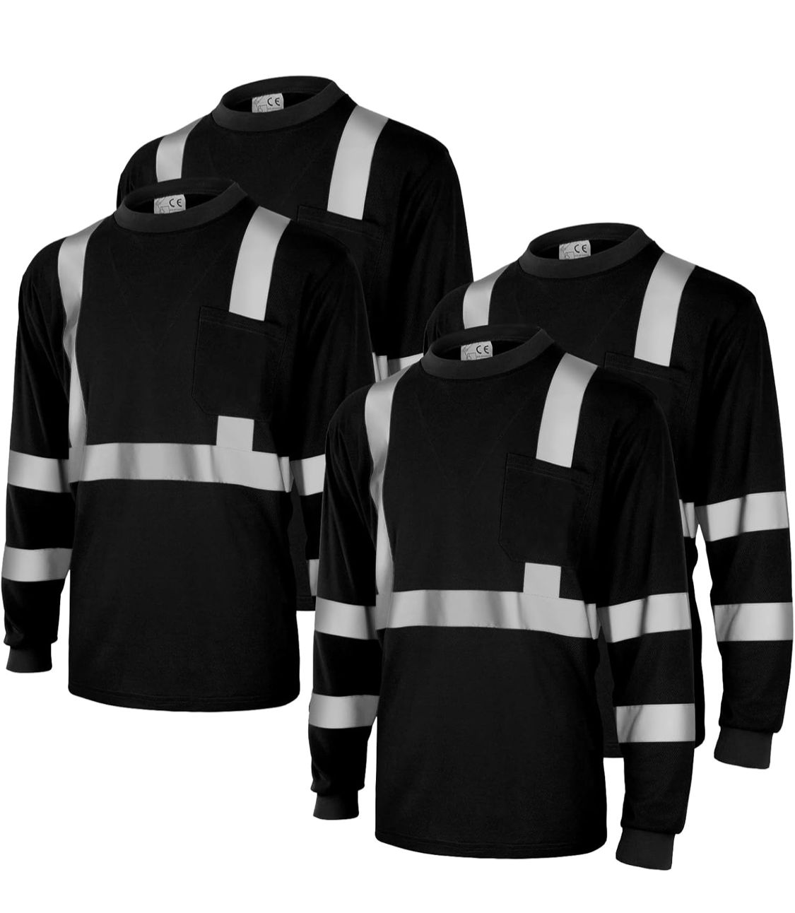 Playera Alta Visibilidad manga larga tono negro